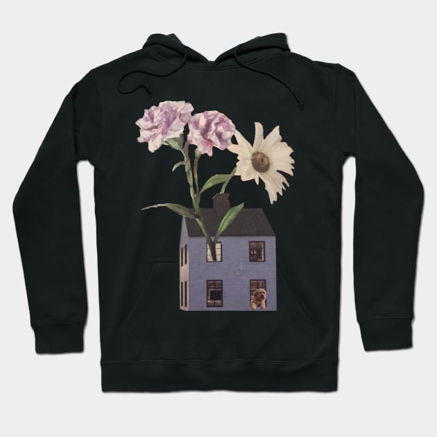 Flower House Puppy Hoodie by Collage Garage Gifts